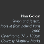 Nan Goldin, Simon and Jessica, faces lit from behind, Paris, 2000