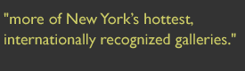 "more of New Yorks hottest, internationally recognized galleries