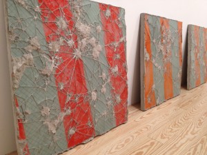 Davina Semo, You Said We're Skipping the Prelude; Start the Insults, reinforced concrete, safety glass, enamel paint, 2011