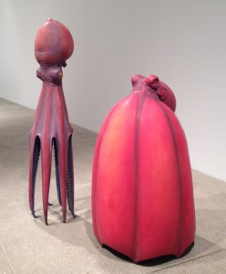 Judy Fox, Large Octopus 2 (Dowager) & Large Octopus 1 (Elder), original terracotta & casein, 2011.