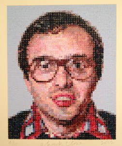 Chuck Close, 'Mark/Felt Hand Stamp,' oil paint on paper, 2012.