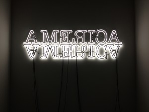 Glenn Ligon, Double America, neon & paint, 2012.