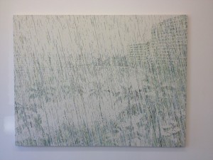 Kevin Zucker, 'Rain (Paradise Cove Towers),' acrylic and toner on canvas, 2011.