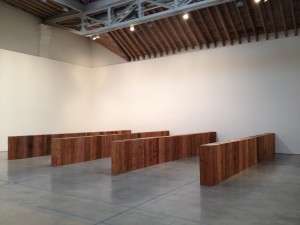 Carl Andre, Redoubt, 100 Western Red Cedar timbers, 1977.