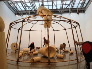 Huang Yong Ping, 'Circus,' wood, bamboo, taxidermy animals, resin, steel, cord and cloth, 2012.