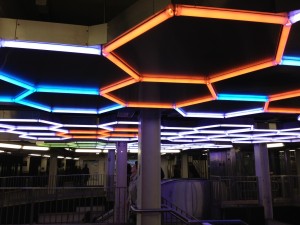 Leo Villareal, Hive (Bleeker Street), LED tubes, custom software, electrical hardware, aluminum, stainless steel, 2012.