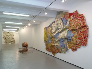 El Anatsui, installation view at Jack Shainman Gallery, Jan 2013.