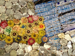 El Anatsui, detail of Bukpa Layout, found aluminum and copper wire, 2012.