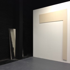 Jacob Kassay, installation view of Untitled (disambiguation), 2012.